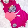 Women Tracksuits 2 Piece Set Designer Letters Pattern Printed Summer Vest Shorts Sport Casual Sexy Short Outfits