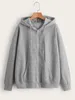 Y2K klädhuvtröjor Sweatshirt Solidt dragsko Zip Up Drop Shoulder Hoodie Women Oversize Coat Harajuku Streetwear Tops 220813