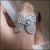 Anéis de casamento Jóias Desconto Venda Europa Europa Moda 3A Zircão Micro Micro pavimentado Geométrico Ring Designer Festa de cobre de luxo para Drop del