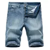 Sommer Herren Denim Shorts Classic Black Blue Dünne Abschnitt Mode Slim Business Casual Jeans Männliche Marke 220408