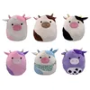 20cm Cute Cartoon Plush Pillow for Kids Girl Boys Kawaii Color Cotton Stuffed Cow Cushion Toys Gifts 220628