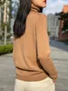 Dames truien dames vrouwen mode zachte touch cashmere trui vintage hoge nek lange mouw gebreide vrouwelijke pullovers chic