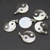 Pendentif Colliers Coquillages Naturels Blanc Noir Potins Yin Yang Pour La Fabrication De Bijoux DIY Collier Boucle D'oreille Accessoires Religion Charme Cadeau PartyPe