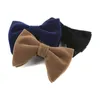 Cravates d'arc Sitonjwly Femmes Mode Velours Grand Pour La Fête De Mariage Bowknot Business Solide Bowties Tuxedo Cravat Personnalisé LogoBow Emel22