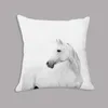 Coussin/Oreiller décoratif Animal Blanc Cheval Coussin de siège en peluche Taie d'oreiller Jeter 45x45cm décoratif sans remplissage pour canapé décor à la maisonCushion/Dec