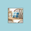枕ケースの寝具用品ホームテキスタイルガーデンll格子縞のリネンプレーンストライプエアチェックパターン枕C dhjij