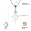 Utsökt Sterling Silver 925 Round Opal Pendant Necklace For Women Cut Chain Halsband Fashion Jewellery6607732