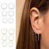 Creolen Huggie 6 Stück 10/12/15,5 mm gemischter kleiner Kreis für Damen und Herren, Punk-Ohrclip-Schmuck, goldene Silberfarbe, Ohrstecker