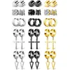 Stud 15 Pairs Magnetic Fake Earrings Stainless Steel Cross Dangle Hoop Nonpiercing Unisex Clip On Earring8897660