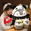 20 CM Zachte Kawaii Cartoon Pinguïn Gevulde Pluche Hanger Cosplay Konijn Panda Tijger Speelgoed Baby Dier Pop Kinderen Meisje Verjaardagscadeau LA395