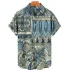 Mens Clothing 3D Hawaiian Shirt Men Fashion Cashew Flower Geometric Printed Shirts Singlebreasted Shirt For Men Tops 220712