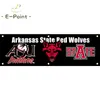 130GSM 150D Material NCAA Arkansas State Red Wolves Flag de impressão de dupla face 1,5*5ft (45cm*150cm) Warp malha banner decoração voando home Garden Flagg Flagggg Flagggg