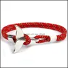 Braccialetti con ciondoli Coda di balena Ancora Uomini Sopravvivenza Corda Catena Bracciale Paracord Maschile Avvolgere Ganci in metallo Newdhbest Drop Delivery 20 Newdhbest Dhpnj