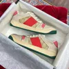 klassiska vintage screener sneakers designer kvinnor män casual smutsiga skor läder gamla sneaker beige ebenholtsgrön fuchsia blå vintage behandlade platta sneakers storlek 35-45