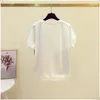 Lato Topy Vintage Drukuj Loose T Shirt Kobiety Krótki Rękaw Tee Femme Szyfonowy Tshirt 220321