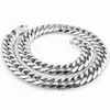 Kedjor miami kubansk för män hiphop smycken grossist silver färg tjock rostfritt stål stort chunky halsband 13mm/16mm/19mm/21mmchains