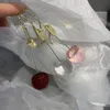 Bengelen kroonluchter Koreaanse fruitkleur kersen transparante harsketen diamant oorhaak lange oorbellen voor vrouwen sieraden groothandel luxe dangl
