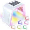 Factory Portable PDT 7 Color LED Light Therapy Facial Machine Skin Rejuvenation Anti Aging Wrinkle Removal Acne Treatment Oxygen Nano Spraying Face Moisturizing
