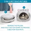 Cute Cat Bed Warm Pet House Kitten Cave Cushion Comfort Dog Basket Tent Puppy Nest Small Mat Supplies For s 220323