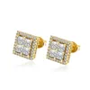 Moda Mulheres Mense Brincos quadrados parafuso de pedra CZ Earings Bling Rock Punk Presente de casamento para amigos