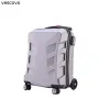 Suitcases Vescovo 21inch PC Men Travel Suitcase Scooter High Quality Rolling Luggage Trolley Bag On Wheels