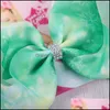 104Colors Baby Girls Bow Hair Clips Mermaid Clover Flamingo Print Accessories Barrettes Kids 8 Inch Headdress Bows With Clip Drop Delivery 2