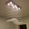 Restaurant crystal chandelier lamp creative personality modern minimalist dining room rectangular bar counter long dining chandeliers