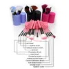 Tragbares 12-in-1-Faser-Make-up-Pinsel-Set mit weichen Borsten, Foundation, loses Puder, Rouge, Fleck, Lidschatten, Augenbrauen, Lippenpinsel, Augenbrauenkamm, Wimpernrolle, Make-up-Werkzeug ZL0895