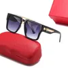 1pcs 편광 유리 디자이너 브랜드 클래식 파일럿 선글라스 패션 여성 태양 안경 UV400 골드 프레임 그린 거울 60mm 렌즈 상자