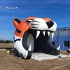 Tunnel de Football gonflable tête de tigre, mascotte d'animal de dessin animé, entrée d'équipe, Passage sportif soufflé pour Match de lycée