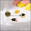 Pinos broches jóias graduação em gestas de doutorado letras moldam pinos de broche europeu u unisex liga pintia colarinho colarinho de lapela pin bac