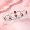 Hårklämmor Barrettes Fashion Princess Bridal Crown Crystal Headdress Accessories Girl Rhinestone Party Wedding AccessHair