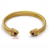 Leichtes Luxus-Armband mit gedrehtem Kabel, Splitter-Armreif, Manschette, mehrere Armbänder, Designer-Schmuck, Herren-Frau, Gold