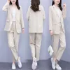Dwuczęściowe spodnie kobiet Profesjonalne garnitur kobiet jesienne koreańskie mody ol Temperament Workplace