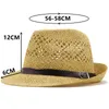 Chapeaux à large bord été Jazz femmes chapeau de paille plage hommes soleil décontracté Panama mâle casquette corde Patchwork rayé visière Scot22