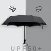 Guarda -chuva dobrável automática de alta qualidade à prova de vento dez o osso luxo de luxo de grandes empresas chuva guarda -chuva Sun Protection UV Gift Parasol