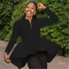 Women's Blouses & Shirts Women Sexy Party Cardigan Long Sleeve Peplum Top With Asymmetrical Ruffles Elegant Lady 2022 Fall Fashion Tunic Blo