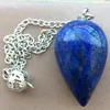 Pendant Necklaces Crystal Aventurine Opal Rhodorite Carnelian Lapis Lazuli Tiger Eye Water Drop Pendulum 1Pcs 7.5" PWB861Pendant Godl22