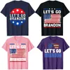 Camisetas masculinas Let's Go Brandon Conservador Anti Liberal US Bandle Sunglasses Tam camiseta Joe Biden Clube Topsmen's Topsmen's