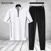 Män s kort ärm t -shirt sätter sportbyxor två stycken byxor casual manliga kostymer mode överdimensionerade träningsdräkter 4xl 5xl 220621