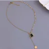 Pendentif colliers été rétro grand-mère vert épissage clavicule chaîne femme mode Simple niche réglable collier pendentif