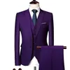 İş Resmi Erkek Takım Elbise Katı 2-Düğme Blazer Pantolon Evlilik Smokin Erkek 3 Parça Takım Elbise Erkek Terno Düğün Suit Slim Fit 220817