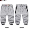 MAGCOMSEN Summer Joggers Mens Below Knee Sweatpants Training Fitness Gyms Pants Zip Pocket Drawstring Elastic Waist Track 220622