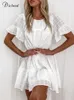 DICLOUD Boho White Cotton Summer Dress Women Casual Loose Pregnancy Dress Elegant Party Beach Wedding Tunic Female Clothing 220615