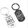 Keychains Classe de 2022 Presente de graduação Presente de aço inoxidável Tag Keychain Inspirational Jóias DIY personalizadas por atacado ENEK22