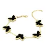 Classic Design Colorful Shell Double Side Butterfly Charm Gold Bracelet for Women Gift