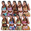 Mode Kvinnor Badkläder Brev Designer Bikini Suit Ärmlös Vest Tanks   Shorts 2 Piece Outfits Snabb Torka Baddräkt Sommar Beachwear Kläder Självodling