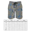 Men's Shorts Vintage Metallic Print Board Gold Mandala Pattern Male Classic Beach Short Pants Custom Plus Size Swimming Trunks