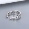 2022 Luxury Designer Ring Högkvalitativ vintage ringar för män Forever925 Silver Cross Flower Eternal Par Ring Punk Trendy Gift Justerbar bra trevligt