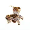 10 PCS/LOT vente chaude broche fantaisie cristal strass émail Animal Basset chien broches pour femmes hommes dame cadeau
